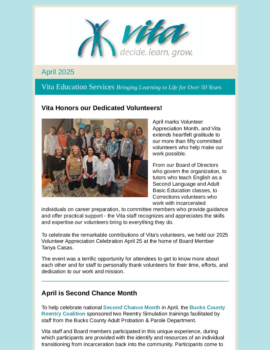 Thumbnail of the first page of 'Newsletter – April 2025'