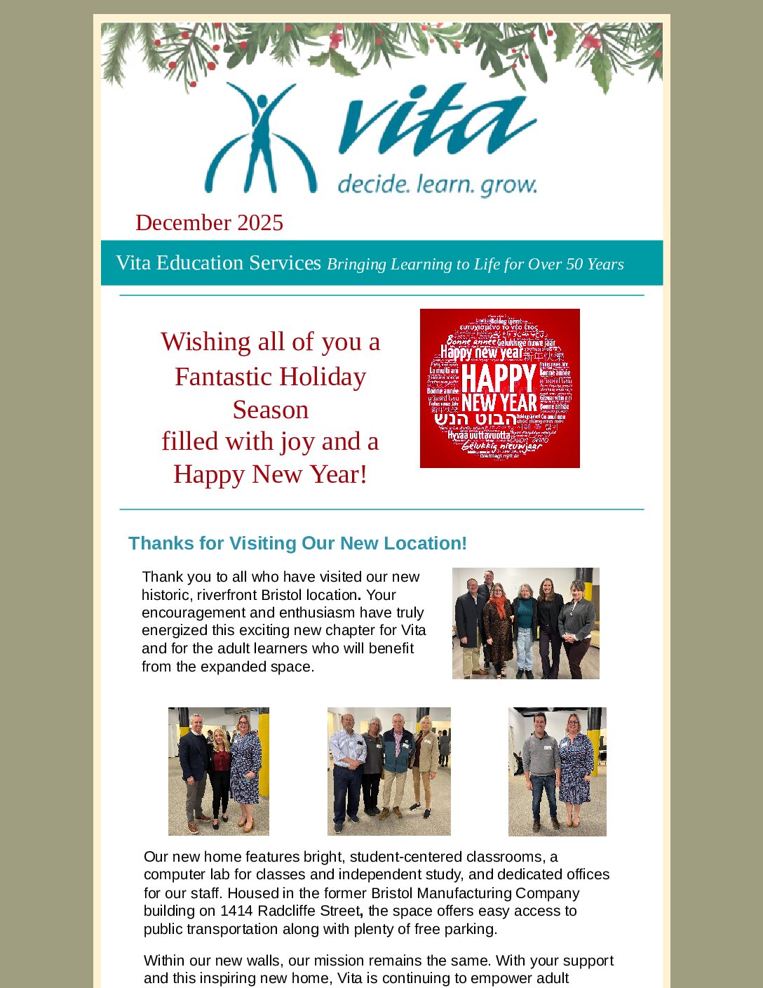 Thumbnail of the first page of 'Newsletter – December 2025'