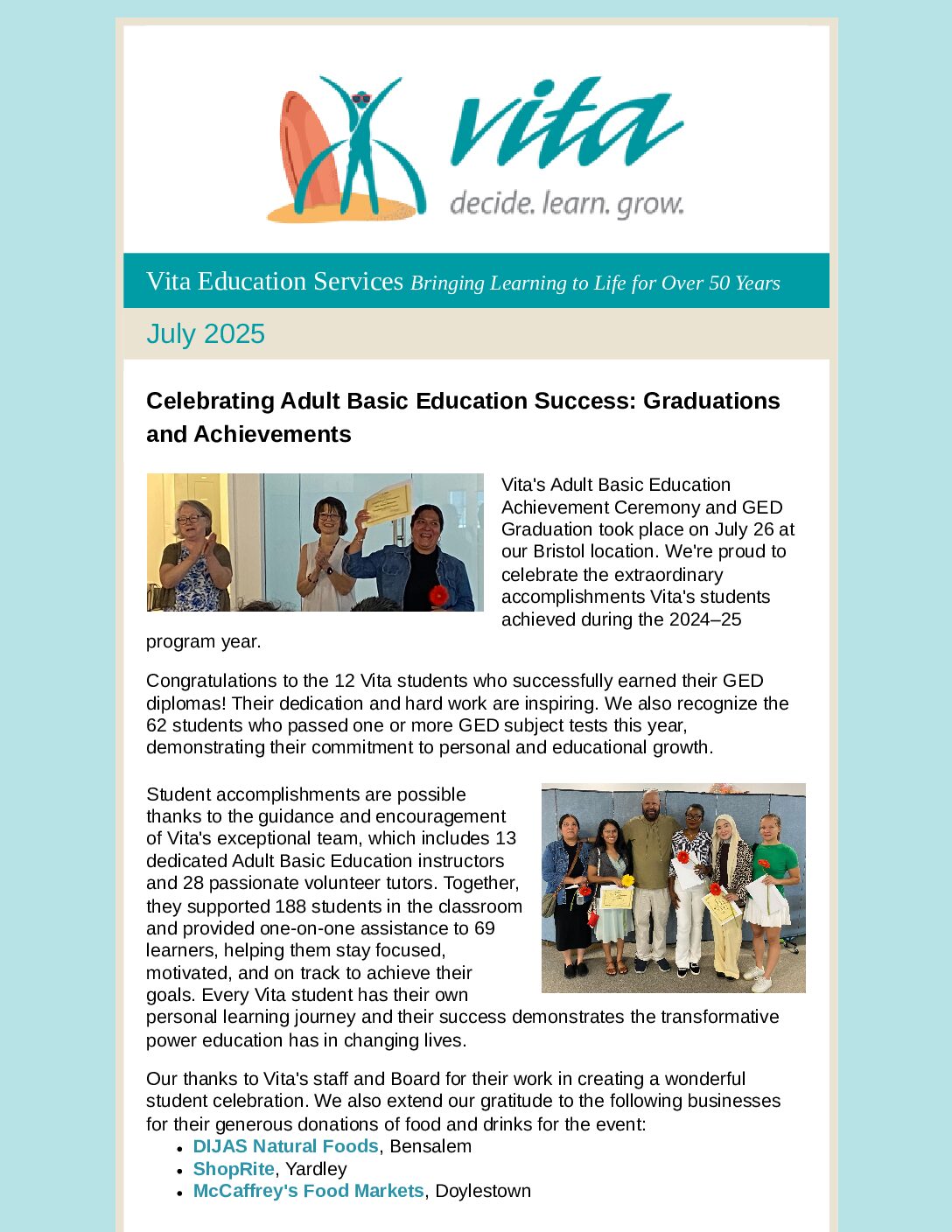 Thumbnail of the first page of 'Newsletter – July 2025'