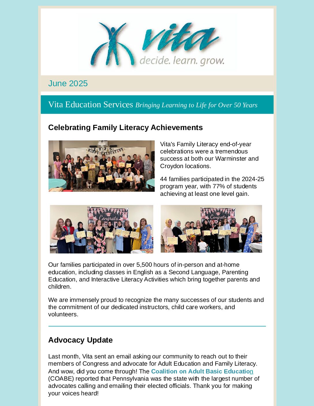 Thumbnail of the first page of 'Newsletter – June 2025'