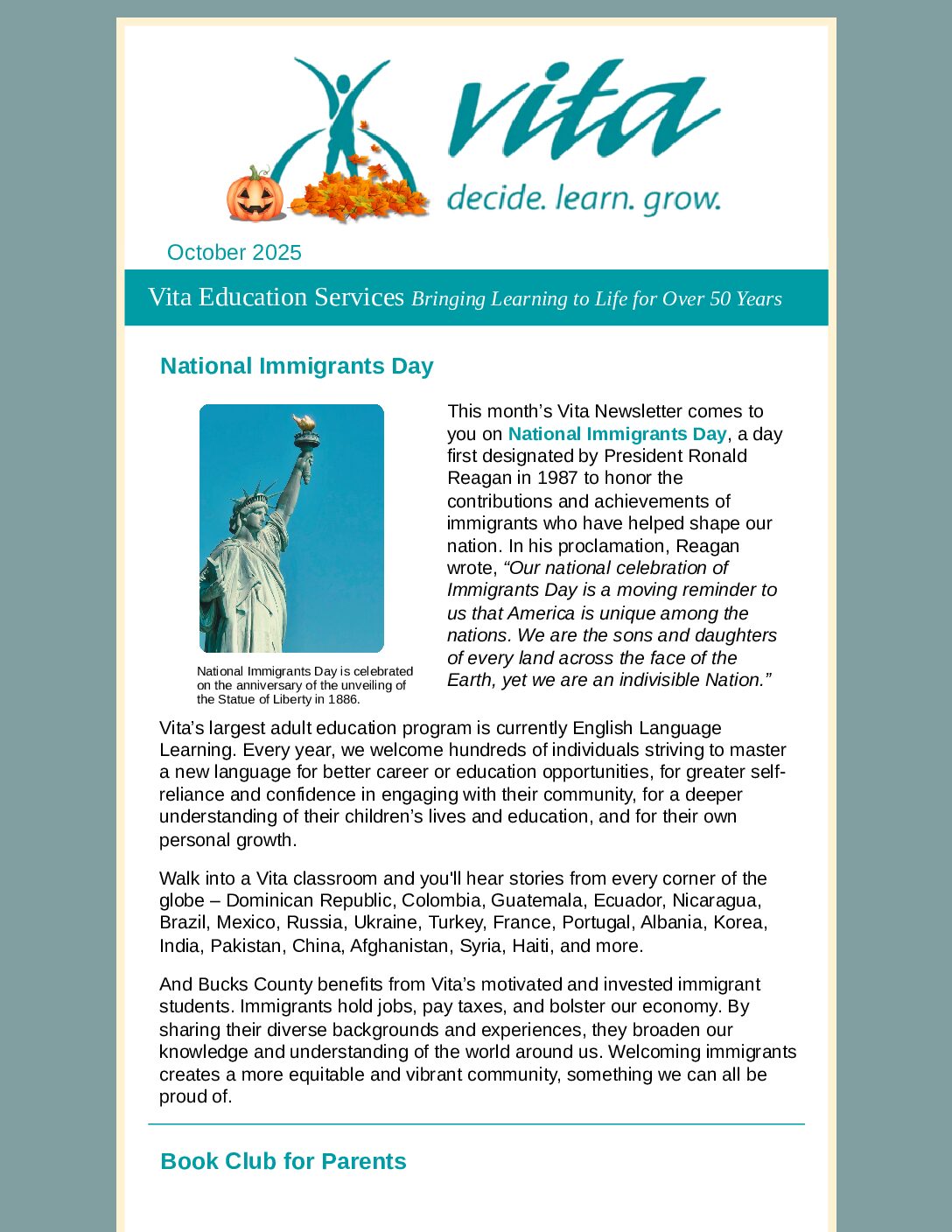 Thumbnail of the first page of 'Newsletter – October 2025'